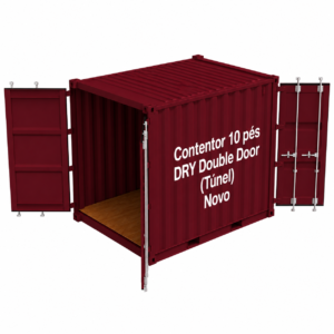 Contentor 10 pés DRY Double Door (Túnel) Novo